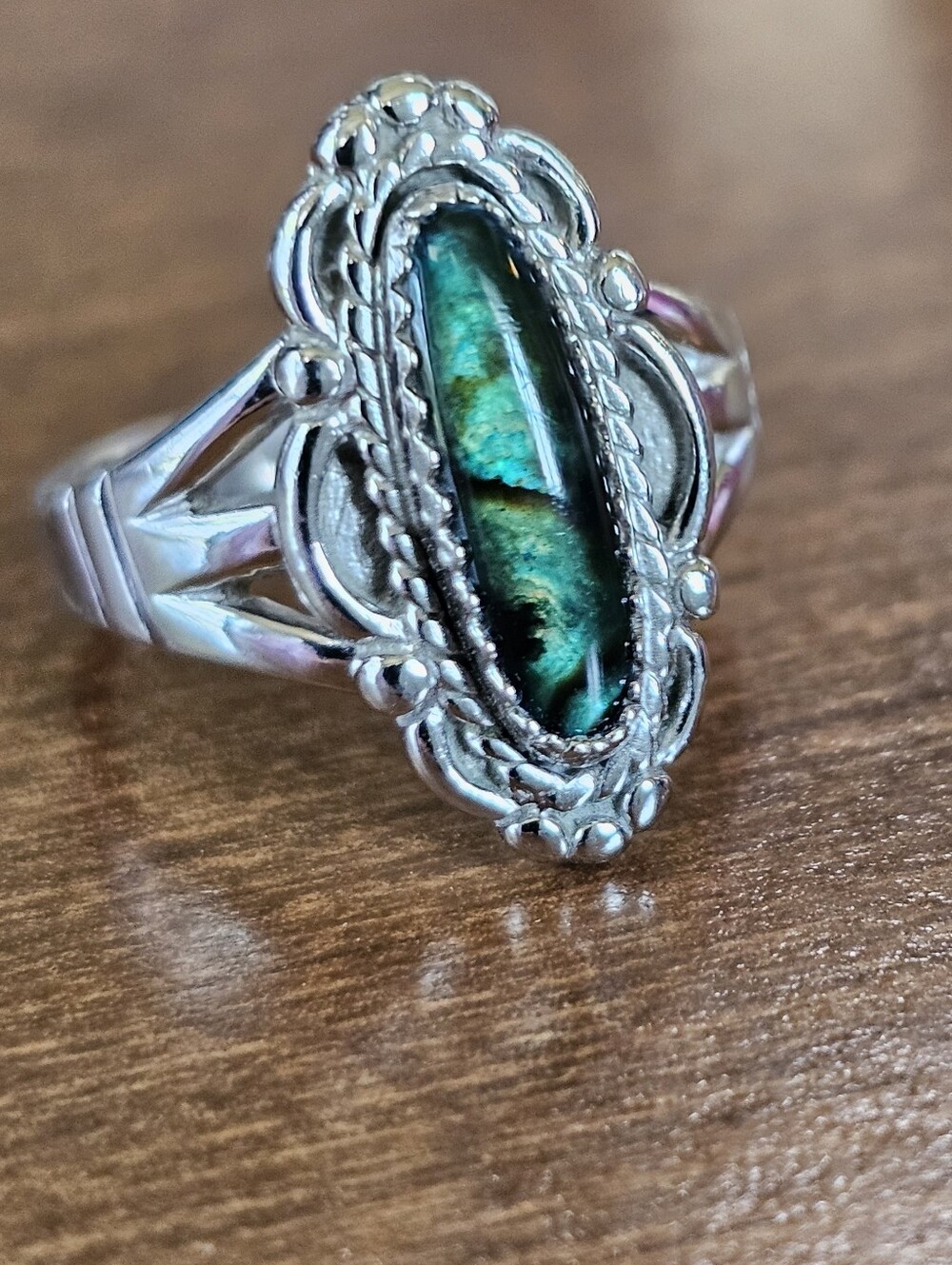 Vintage Native American Paua Ring In Sterling Silver Size 7 - Picture 3 of 7